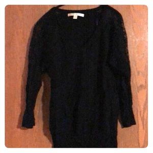 Black top with lace sleeves